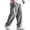 Grey, variant on Men's Drawstring Waist Sweatpants Split Side Textured Baggy Straight Leg Pants with Pockets