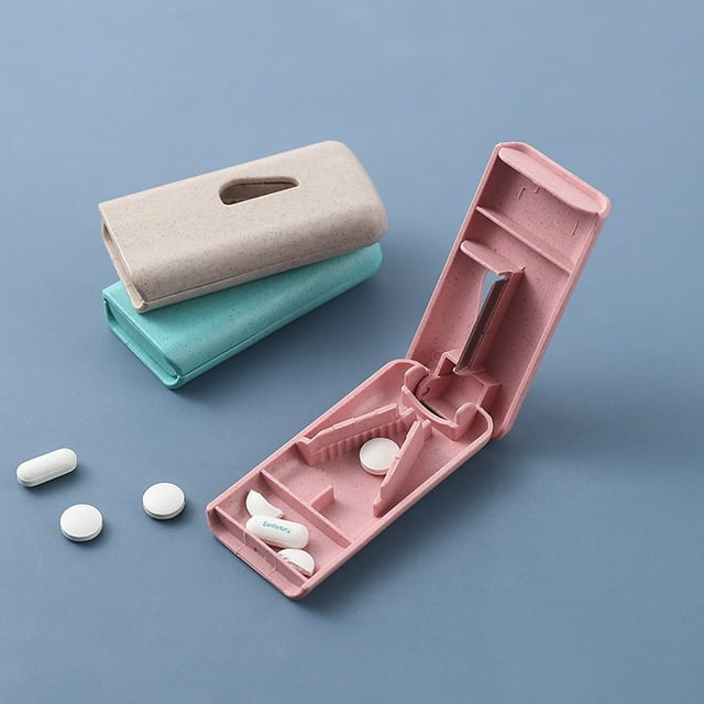 Cortador de píldoras y divisor para píldoras pequeñas y píldoras grandes por la mitad con hoja de acero inoxidable Tabletas de píldoras de corte fácil Vitamina y medicina grande TUNC Sencillez