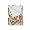 thumbnail image 2 of Christmas Soft Flannel Fleece Blanket, Old Retro Vintage Watercolor Cookies Candy Cones Gingerbread Stars Pines Artwork, Cozy Plush for Indoor and Outdoor Use, 60" x 80", Multicolor, by Ambesonne, 2 of 6