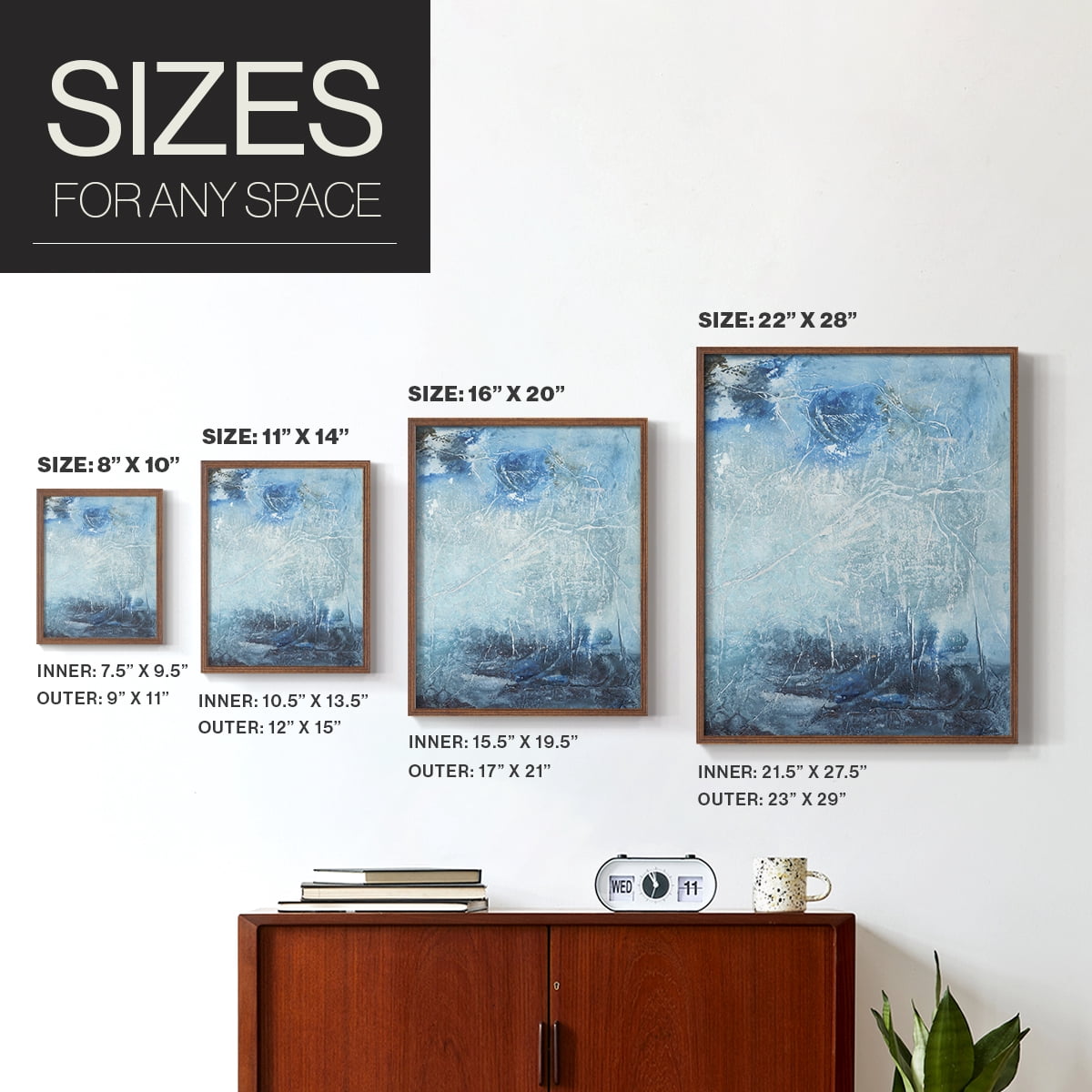 Coastal Seas IV Framed Print in Brown Solid Wood Framed Print No Nail Hanging
