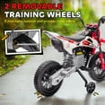 thumbnail image 5 of Kids Bikes Qaba Kids Dirt Bike with Twist Grip Throttle, 12V Electric Motorcycle, Electric Bike for Toddler with Training Wheels, Rear Suspension & Music for Ages 3-6 Years, Red,Kids Riding Toys, 5 of 10