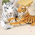 thumbnail image 3 of Length Including Tail Big Tiger Plush Toy Soft Stuffed Animals Simulation White Tiger Jaguar Doll Children Kids Birthday Gift, 3 of 5