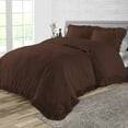 thumbnail image 1 of Dee's Collection Full/Queen Size 3 Psc Microfiber Duvet Cover Trimmed Ruffle -Chocolate, 1 of 6