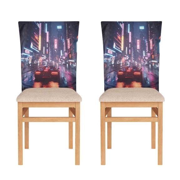 Decorative Chair Back Cover One Size x2 Chair Cover Dining Chair Slipcovers Chair Back Decoration Festival Chair Decoration Cyberpunk Car