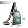 thumbnail image 2 of FORMRS Womens Crossbody Sling Bag Travel Daypack Shoulder Chest Backpack, Forest House, 2 of 7