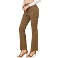 thumbnail image 4 of INSPIRE CHIC Women's Vintage Corduroy Flare Pants Elastic High Waist Stretchy Bell Bottom Trousers, 4 of 6