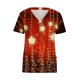 thumbnail image 4 of Tops Para Mujer Blusa Navideña Camisas Manga Corta Cuello en V Uniforme Árbol Impreso Bolsillos Enfermería Odeerbi ODB171019, 4 of 5