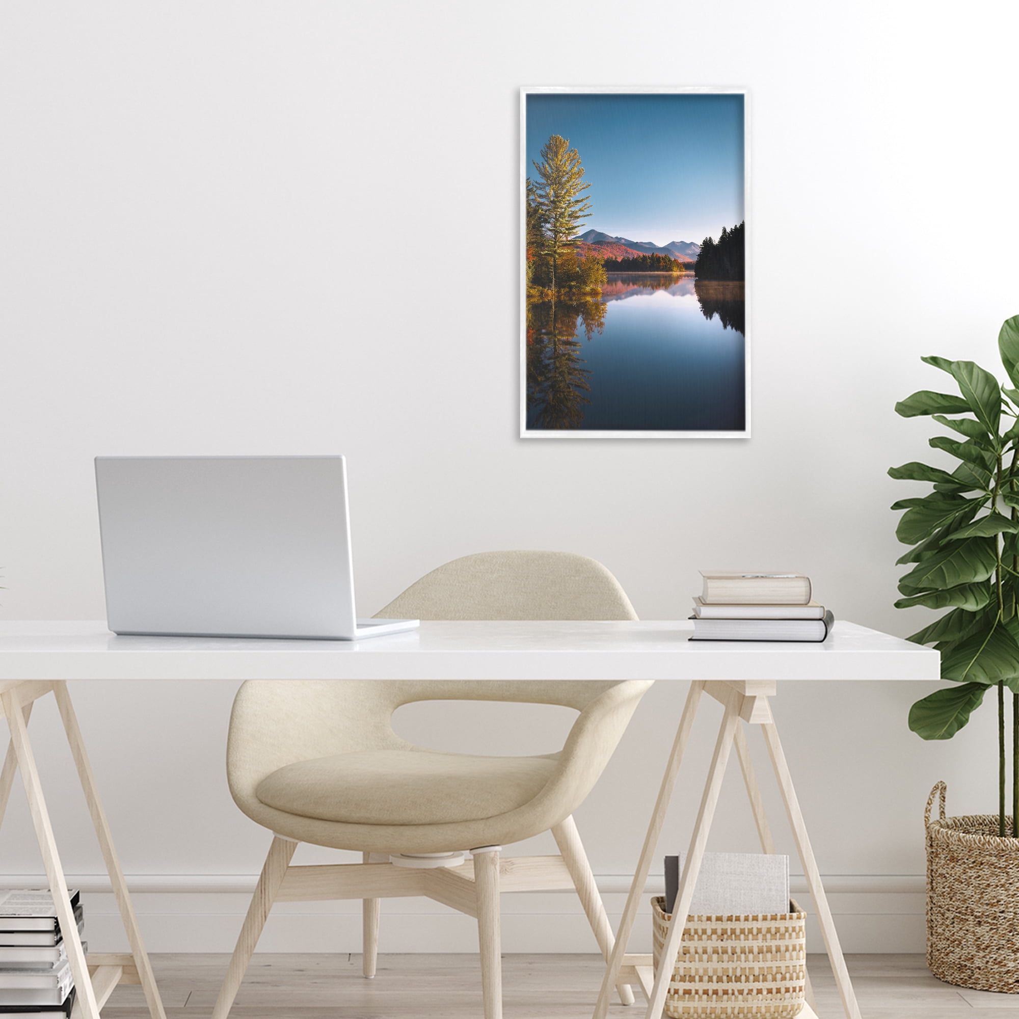 Stupell Industries Autumn Morning Wilderness White Framed Giclee Art, design by Jonathan Zaharek