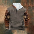thumbnail image 1 of Blusas y camisas de manga larga con cuello redondo para hombre, sudadera informal con capucha, estampado étnico retro, cuello alto, cremallera, manga larga, holgadas, blusa para hombre, 1 of 3