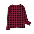 thumbnail image 6 of Odeerbi Toddler Boys Girls Fall Winter Basic Layering T-Shirt Plaid Basic Tees Long Sleeve Lattice Print Shirts Cute Crewneck Tops Dressy Blouses Base Layer Toddler Clothes Pink, 6 of 6
