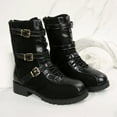 thumbnail image 6 of UngA Combat Boots Women Ankle Boots Lace-Up Platform Lug Sole Women's Boots Black,Size 6, 6 of 7