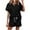 Black, variant on Aofany Summer Set for Women Tops and Shorts Two Piece Outfits Short Sleeve Button Up Shirts Loungewear