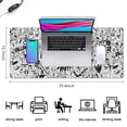 thumbnail image 5 of Long Mouse Pads for Desk,Halloween Doodle Pattern Desk Mats on Top Of Desks, Desk Mouse Pad Extra Large with 3mm Non-Slip Base and Stitched Edge for Gaming,Office,Work,Home 35.4"x15.7", 5 of 6