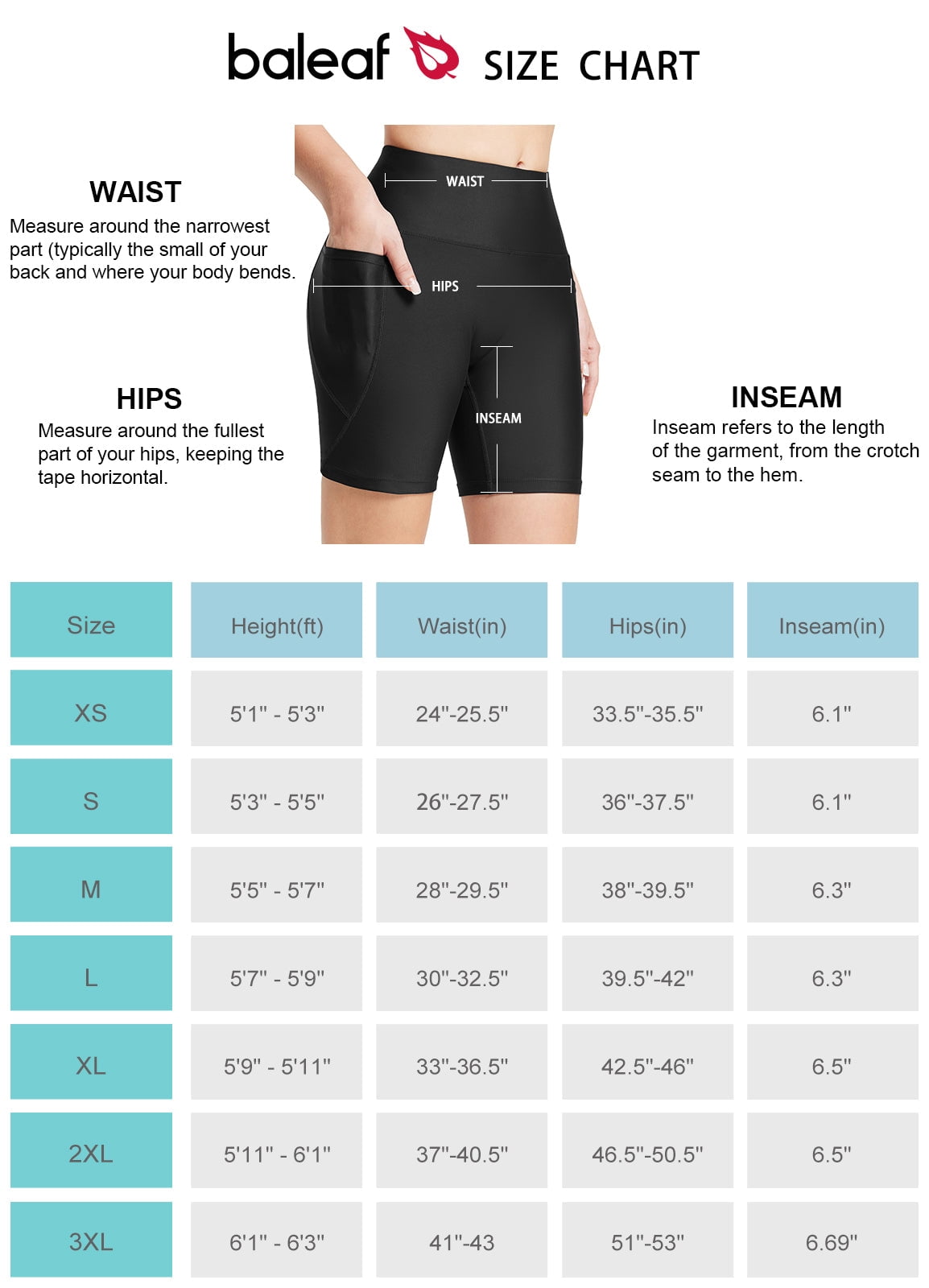 BALEAF Swim Shorts Women Bathing Suit Bottoms 6" Modest Swimsuits Tankini Tummy Control Board Shorts Swimwear High Waisted Biker Shorts Boyshorts Black M