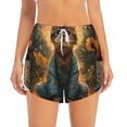 thumbnail image 2 of Rateoe Sunflower Meditating Cat Printed 2 in 1 Women's Workout Shorts for Athletic Gym Running Shorts with Phone Pockets-Large, 2 of 7