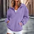 thumbnail image 2 of Lumtrix Womens Oversized Sweatshirts V Neck Henley Turtle Neck Long Sleeve Button Fleece Pullover, Casual Teen Girls Y2K , Fall Winter Fashion Purple S, 2 of 7