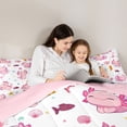 thumbnail image 4 of Manfei Cute Axolotl Twin Comforter Sets,Sea Life Seamless Bedding Set For Girls,Pink White,Pink Reversible,2pcs,1 Comforter and 1 Pillowcase, 4 of 8