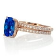 thumbnail image 2 of 2 Carat Sapphire and Diamond Bridal wedding ring set on 10k Rose Gold, 2 of 3