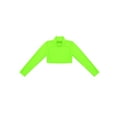 thumbnail image 5 of Aislor Kids Girls Long Sleeves Solid Color Crop Top Shirt for Dancing Workout Gymnastic 6-14 Fluorescent Green 10, 5 of 7