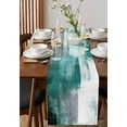 thumbnail image 2 of Table Runner Dresser Scarf 13 x 36 Inch Abstract Retro Turquoise White Paint Texture Table Runners Non-Slip Heat Resistant Kitchen Dining Table Decor for Indoor Outdoor Home Party Decoration, 2 of 7
