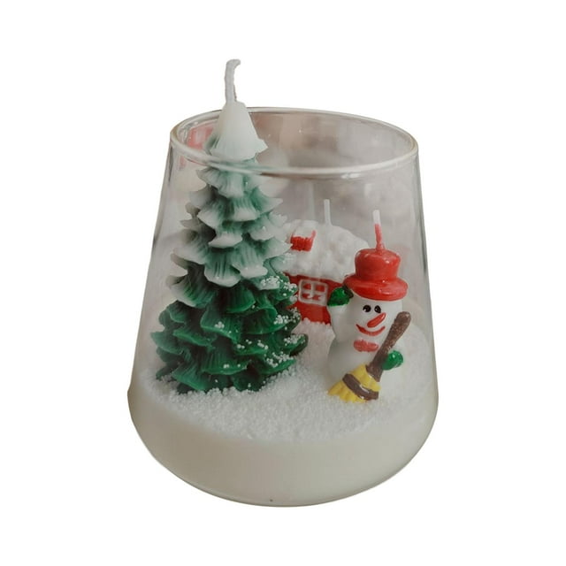 Vela Candelita Navideña, Adorno De Mesa Para Estante Para Cena, Decoración Del Hogar, Muñeco De Nieve