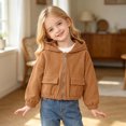 thumbnail image 5 of RTKFRFLM Kids Hoodie Jacket Fall Long Sleeve Solid Color Hooded Sweatshirt Casual Zipper Outerwear with Pockets 4-13Y, 5 of 9