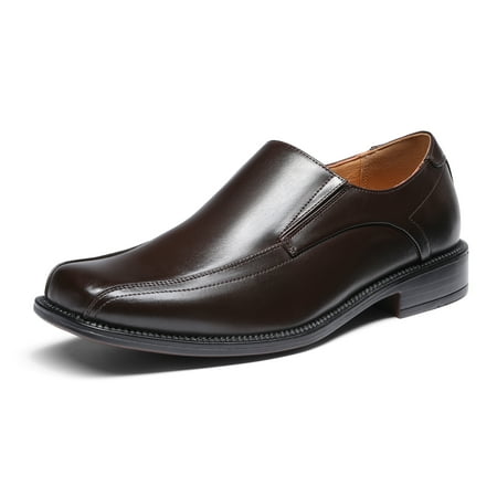 Bruno Marc Men s Formal Leather Lined Square Toe Dress Loafers Shoes STATE-01 DARK/BROWN size 9.5