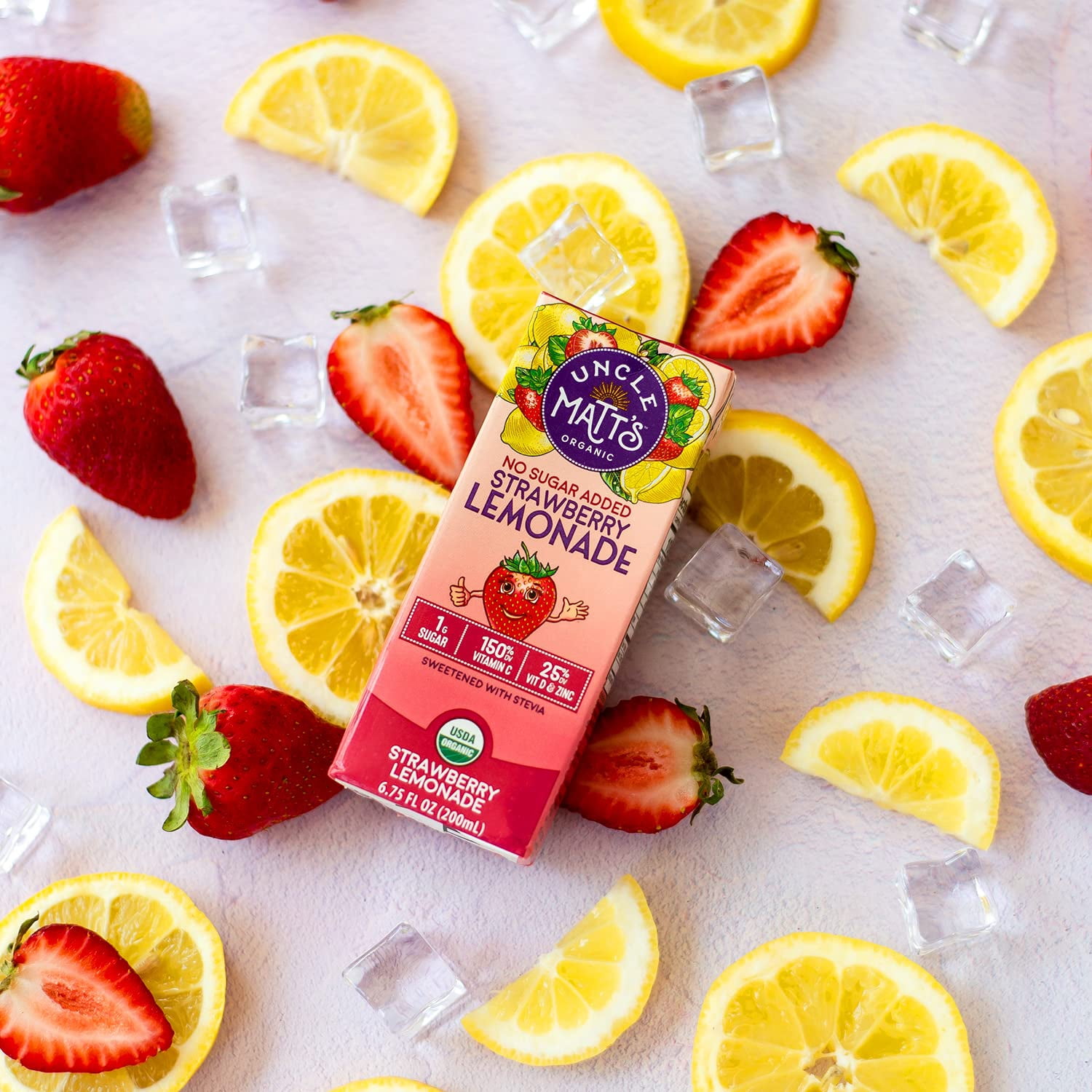 No Sugar Added Strawberry Lemonade Juice Boxes (6.75oz Pack of 32)