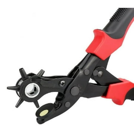 Revolving Punch Plier Kit  Leather Hole Punch Set for Belts  Watch Bands  Straps  Dog Collars  Saddles  Shoes  Fabric  DIY Home or Craft Projects  Heavy Duty Rotary Puncher  Multi Hole Sizes Make