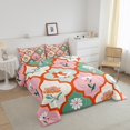 thumbnail image 3 of Erosebridal Groovy Floral Bedding Twin Comforter Set for Girls, Pink Flower Patchwork Down Comforter, Reversible 2pcs, Breathable, 3 of 7