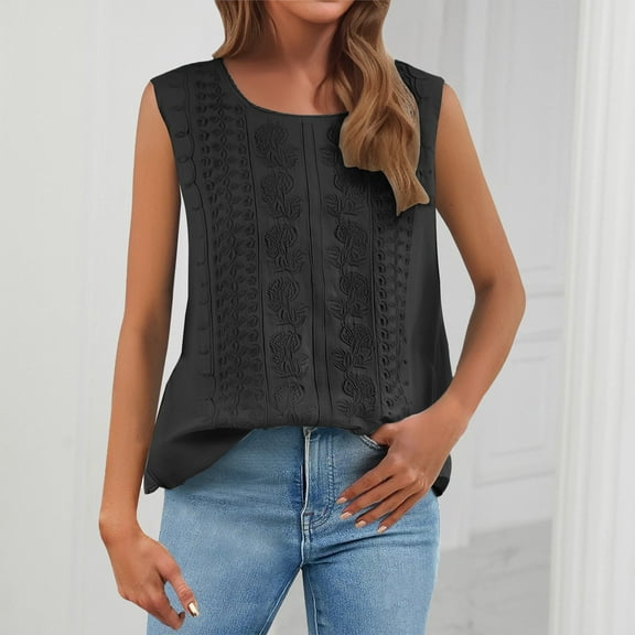 Womans Tank Tops Loose Fit Sleeveless Top - Pleated Cotton Linen Blend, Casual Solid Color Vest Tank