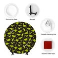 thumbnail image 4 of Kdxio Cute Cartoon Dinosaurs Green Silhouette Pattern Bone China Decorative Plate Ceramic Decorative Plate for Home Office Wall Stand Decorative Plates for Home Bedroom-7in, 4 of 6