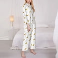 thumbnail image 3 of Logiee Gold Rabbit Print Womens Pajamas Set,Long Sleeve Sleepwear,Button Down Lounge Set 2 Pieces,Soft Nightwear Pjs Set-Small, 3 of 7