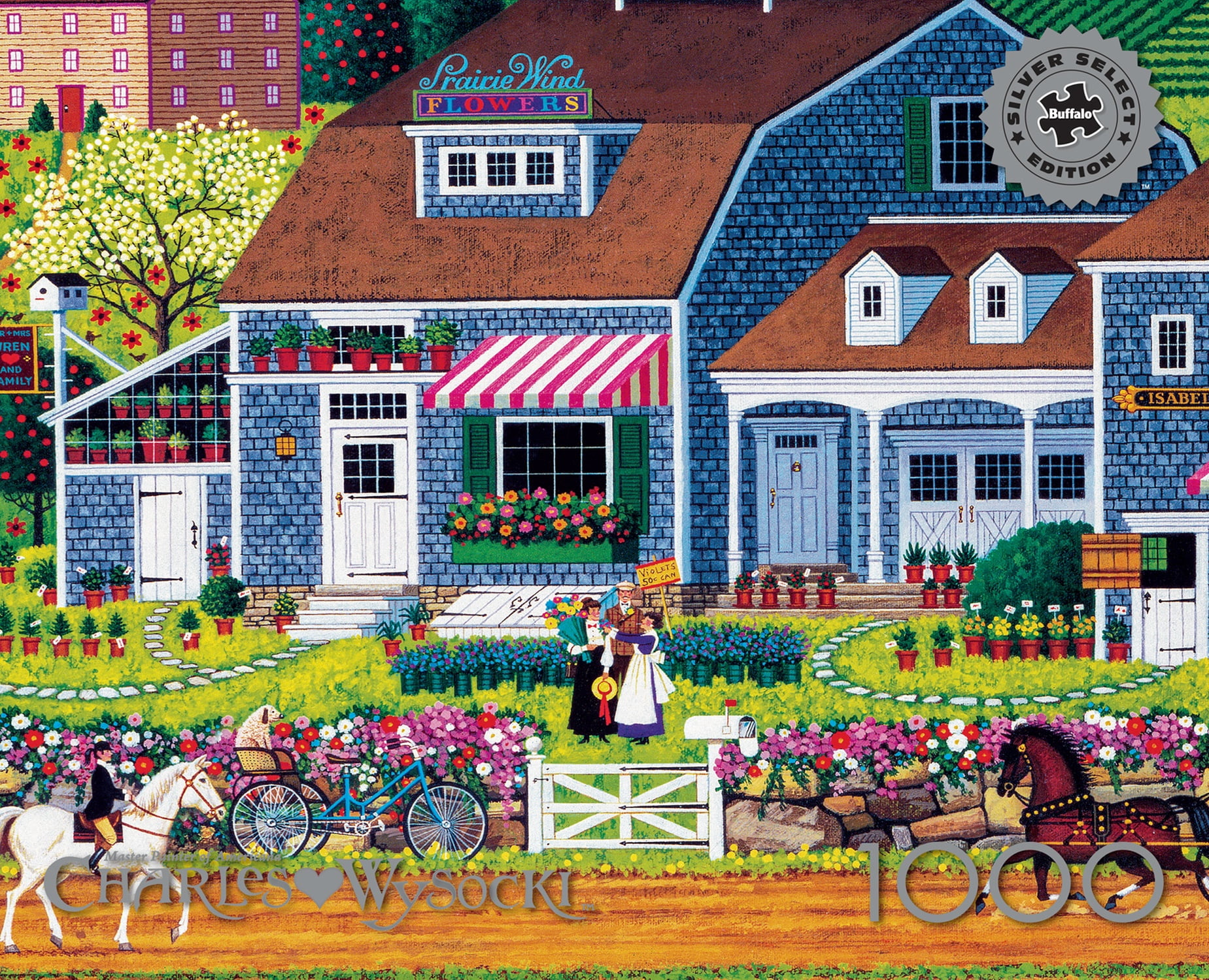 Buffalo Games 1000-Piece Silver Select Wysocki Prairie Wind Flowers Interlocking Jigsaw Puzzle