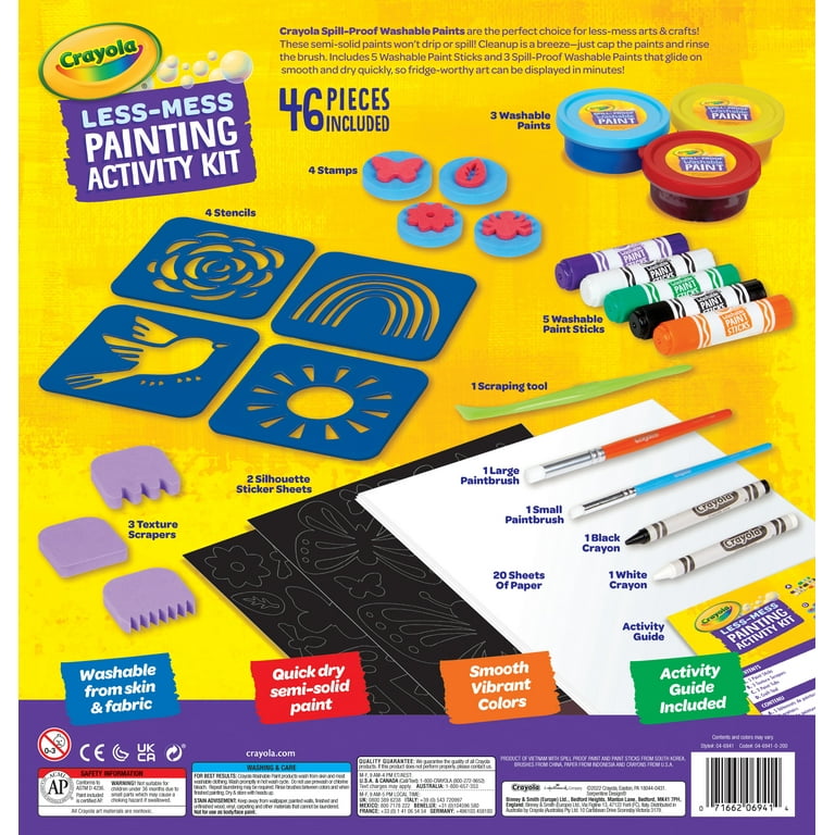 Crayola Less Mess Paint Set - Paint, Art - 1 Kit Crayola Less Mess Paint Set - Paint, Art - 1 Kit