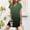 Green, variant on Crunowin V-neck Dress for Women Causal Gradient Color Short Sleeve Summer T-shirt Dress Blue Size L