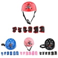 thumbnail image 3 of 7pcs / Set de Casco de Patinaje de Niños + Sistema de Protección 3 Pares de Almohadilla de + Cojín de Codo + Guardia de Muñeca Rosado Cola Patín de ruedas, 3 of 8