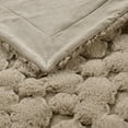 thumbnail image 6 of Home Soft Things Cloud Carved Faux Fur Embossed Throw Blanket with Micromink Back, Luxury Soft Cozy Plush Fluffy Fuzzy Reversible Thick Warm Throw Blanket, 60x70 inches, Light Taupe, 6 of 9