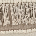 thumbnail image 3 of LR Home Xavia 20" x 20" Beige/Gray Fringe Striped Cotton Adult Decorative Throw Pillow, 3 of 9