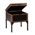 Charles Vintage Travel Trunk End Table, Black and Bronze