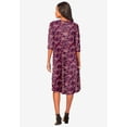 thumbnail image 2 of Roaman's Women's Plus Size Ultrasmooth Fabric Boatneck Swing Dress, 2 of 5