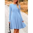 thumbnail image 4 of PRETTYGARDEN Women's Spring Fall Short Dress Ribbed Knit Crewneck Long Sleeve A Line Flowy Casual Elegant Going Out Dresses, 4 of 9