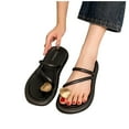 thumbnail image 4 of Quaouag Women's Toe Ring Thong Sandals Open Toe Slide Flat Sandals Casual Summer Flip Flop Flat Sandals, 4 of 9