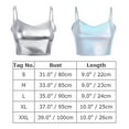 thumbnail image 5 of FYMNSI Women's Sexy Shiny Metallic Spaghetti Strap Crop Tube Top Holographic Tops Clubwear M s-Shiny Silver, 5 of 5