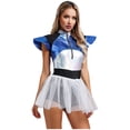 thumbnail image 3 of Oyolan Womens Adult Space Alien Themed Outfits Space Fighter Outfit Metallic Jumpsuits Carnival Dress Up Silver L, 3 of 7