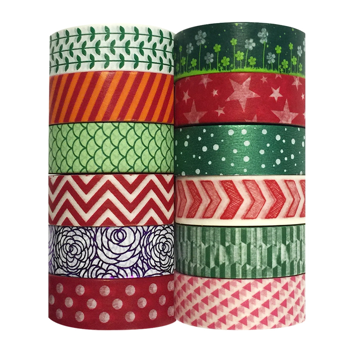 Wrapables® Washi Tapes Decorative Masking Tapes, Set of 12, ADSET53