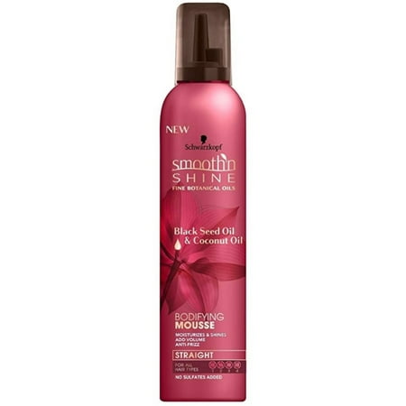 3 Pack - Schwarzkopf, Smooth'N Shine Straight Bodifying Mousse, Black Seed Oil & Coconut Oil 9