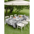 thumbnail image 3 of Outdoor Tablecloth with Umbrella Hole and Zipper, Black Grey Ombre Rectangle Table Cloth 60x102 Inch Waterproof Tablecloth, Gradient Abstract Art Vintage Picnic Table Cover for Patio Camping, 3 of 7