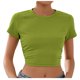 thumbnail image 2 of Pntutb - Blusa para mujer con cuello redondo, manga corta, tirantes halter, camiseta con base de ombligo expuesta Pntutb Pntutb-1179, 2 of 5