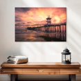 thumbnail image 2 of Elephant Stock Mystical Huntington Pier Wall Art - Horizontal Canvas Wall Art - Living Room Wall Decor - Nautical Canvas - Orange And Brown Decor - 24" x 16", 2 of 8